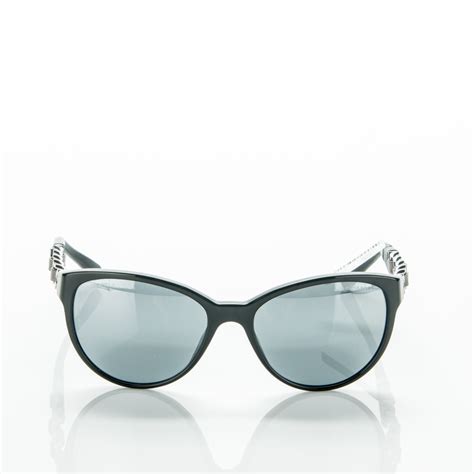 new chanel 5215-q 501/3c black white butterfly chain sunglasses|Sunglasses: Butterfly Sunglasses, nylon — Fashion .